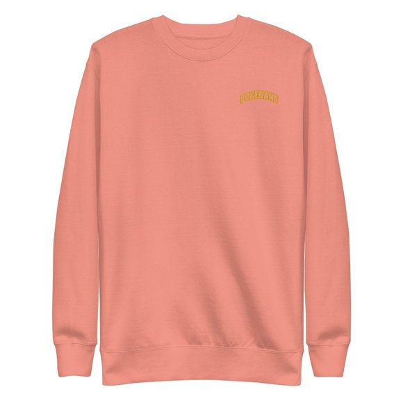 PokeGang Unisex Pink Long Sleeve Crew Neck Pullover Tightly Knit Sweatshirt - Picture 1 of 5